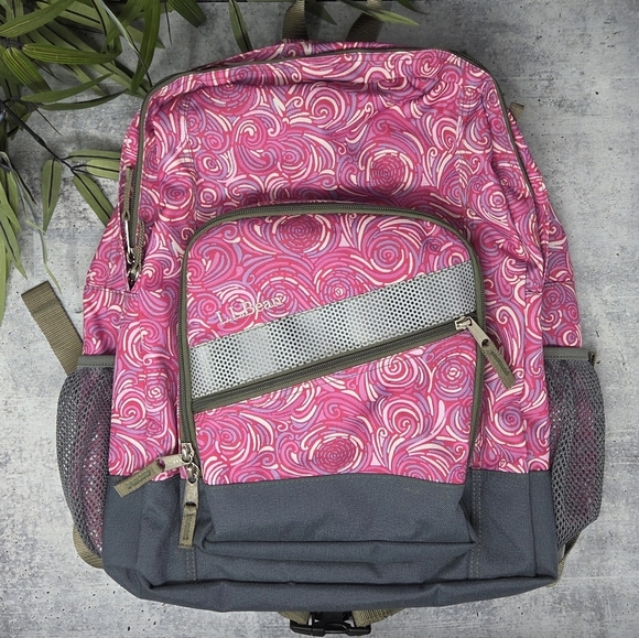 L.L. Bean | Multipocket Laptop Backpack Pink Swirl - Picture 9 of 9